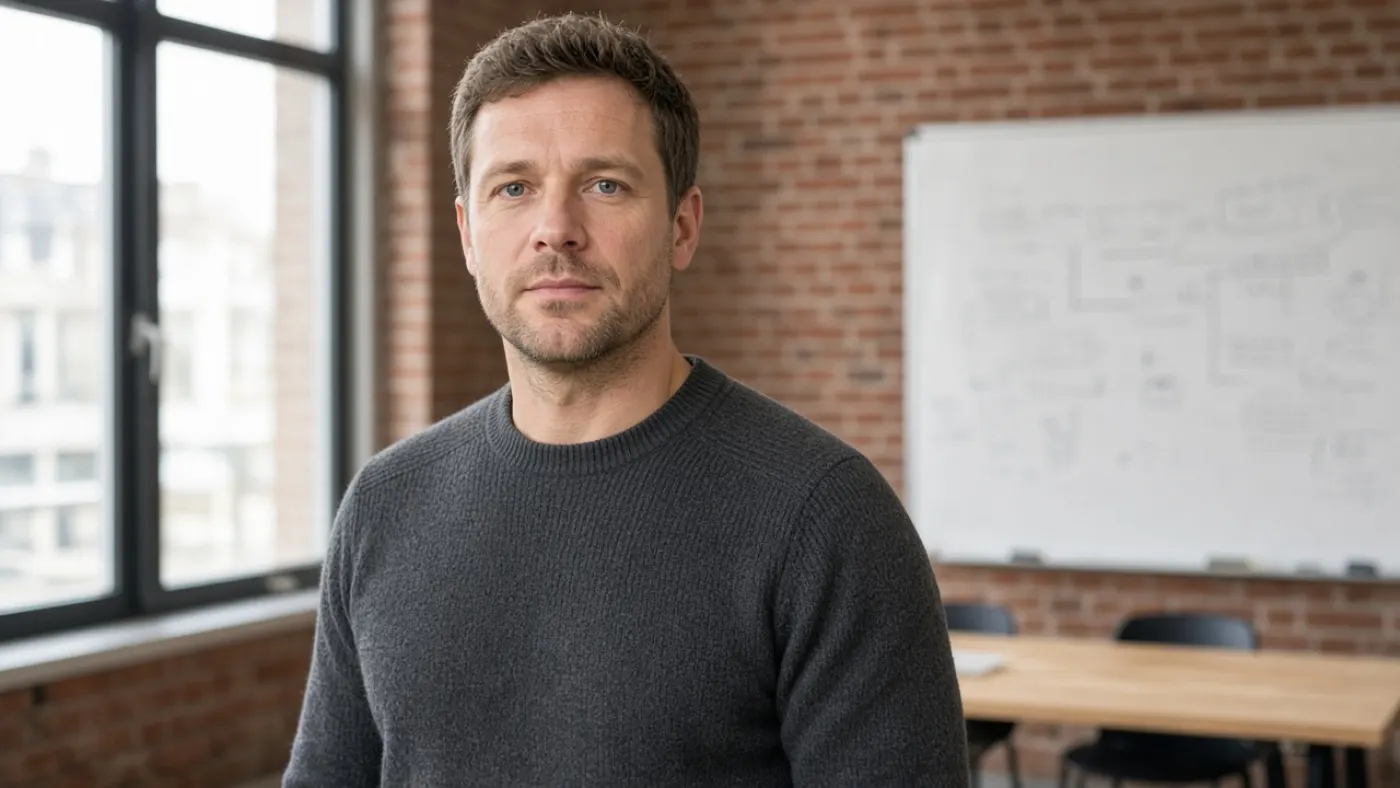 Lars de Wit in de trainingsstudio van ITCursusNL op Strijp-S tijdens een QA-opleiding in Eindhoven